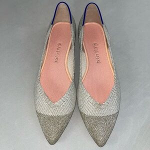 NWOB Rothy’s The Point Diamond Metallic Flats-Size 7.5